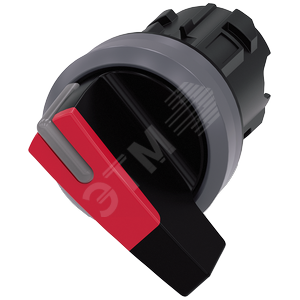 Актуатор поворотного переключателя с возможностью подсветки, 22мм, круглый, пластик с металлическим