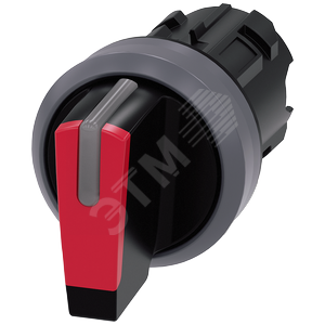 Актуатор поворотного переключателя с возможностью подсветки, 22мм, круглый, пластик с металлическим