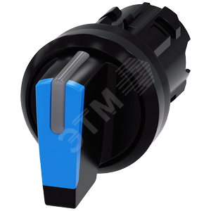 Актуатор поворотного переключателя подсветка 22мм пластик 3 положения: I-o <II с фиксацией