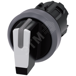 Актуатор поворотного переключателя с возможностью подсветки, 22мм, круглый, пластик с металлическим
