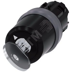 Актуатор поворотного переключателя с ключом BKS, 22мм, круглый, пластик с металлическим фронтальным