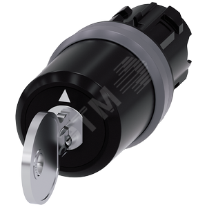 Актуатор поворотного переключателя ключ BKS 22мм пластик замок S1 2 ключа 3 положения: I>O<II