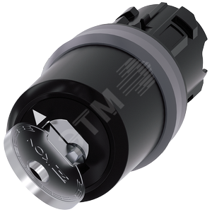 Актуатор поворотного переключателя с ключом ikon, 22мм, круглый, пластик с металлическим фронтальным