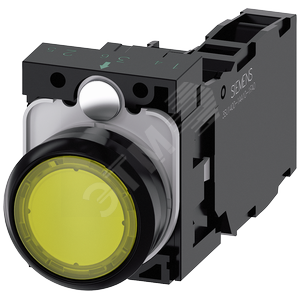 Кнопка с подсветкой, 22мм, круглая, пластик, желтая, плоская кнопка, контакты мгновенного действия,