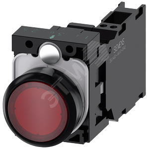 Кнопка с подсветкой, 22мм, круглая, пластик, красная, плоская кнопка, контакты мгновенного действия,