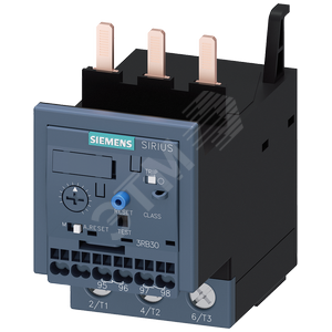 Реле перегрузки 12.5-50 A для защиты электродвигателя, типоразмер S2, класс 20, монтаж на контактор,