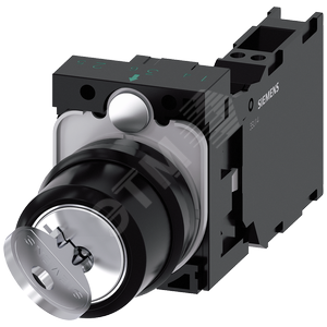 Переключатель с ключом Ronis, 22 мм, круглый, пластмасса с металлическим фронтальным кольцом, номер