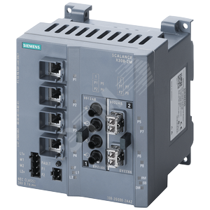 Управляемый промышленный коммутатор SCALANCE X308-2, 7 X 10/100 Mбит/c с портами RJ45, 1 X 10/100/10 - SIEMENS