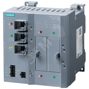 Брандмауэр SCALANCE S627-2M (модульный) для защиты технологических сетей доп.функии: преобразование адреса (NAT/NAPT), DHCP-сервер, SYSLOG, PPPoE и др (6GK5627-2BA10-2AA3) - SIEMENS