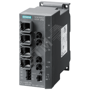 Коммутатор управляемый SCALANCE X204-2FM, 4 X 10/100MБит/с , RJ45 порты, 2 X 100MБит/с, мультимод BFOC (6GK5204-2BB11-2AA3) - SIEMENS