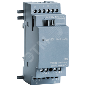 Модуль расширения SIPLUS LOGO! DM8 12/24R стойкое покрытие на основе 6ED1055-1MB00-0BA2 напряжение питания/входов/выходов 12В/24В реле ширина 2TE 4 DI/4 DO для LOGO! 8 - SIEMENS