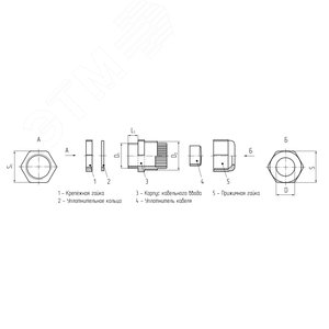 Полипропиленовые герметичные кабельные вводы с резьбой PG  PG(p)-7 - фото 3