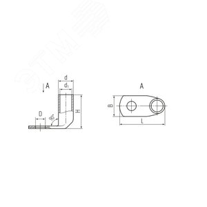 Наконечник кабельный угловой ТМЛс (90) 50-10 3