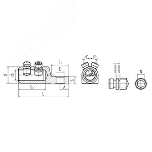 Наконечник болтовой 2НБЕ-35–150/240 - фото 3