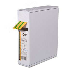 Термоусаживаемя трубка в евро-боксеT-BOX 6/3 желто-зеленый (10м) | 65605 | КВТ - фото 2