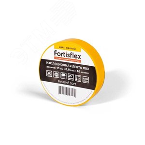 Изолента ПВХ 15x0.15х10 желтая (Fortisflex) (71224) - КВТ