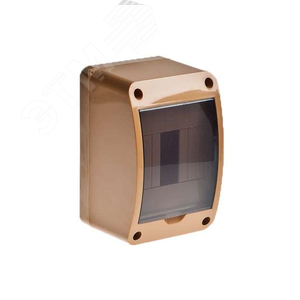 Щиток распределительный навесной на 4 модуля с дверцей коричневый IP40 (ЩРн-П-4)