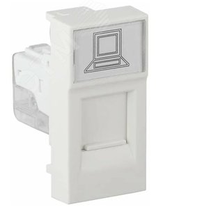 Розетка модульная компьютерная RJ-45 45х22.5мм белая - Рувинил