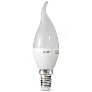 LED 6w 4000К, E14, 500Лм, мат. свеча на ветр. СОЮЗ - Универсал