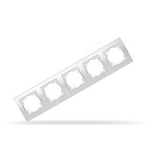 Рамка 5 постов Бриллиант горизонтальная белая