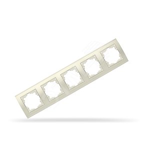 Рамка 5 постов Бриллиант горизонтальная слоновая кость (ivory) - Универсал
