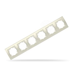Рамка 6 постов Бриллиант горизонтальная слоновая кость (ivory) - Универсал