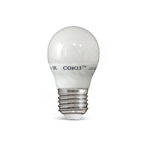 Лампа светодиодная LED 6w 2700К, E27, 500Лм, матовая, шар СОЮЗ (1094) - UNIVersal