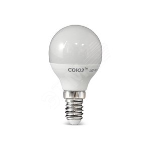 Лампа светодиодная LED 6w 2700К, E14, 500Лм, матовая, шар СОЮЗ (1095) - UNIVersal