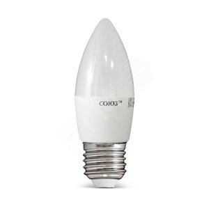 Лампа светодиодная LED 8w 6500К, E27, 650Лм, матовая свеча СОЮЗ (1308) - UNIVersal