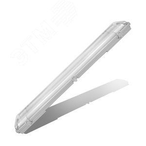 Светильник светодиодный ДСП, IP65, без ламп, G13, 600 мм (аналог ЛСП-2х18),крепеж в комплект, пластик, серый (1516)