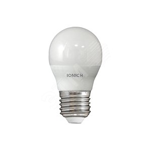 Лампа светодиодная LED 6w 6500К, E27, 540Лм, матовая, шар IONICH - Универсал