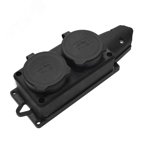 Колодка 2-х местная однофазная с заглушками КОМПАКТ с/з каучук 16 А 250 В IP44 еврослот - фото 5