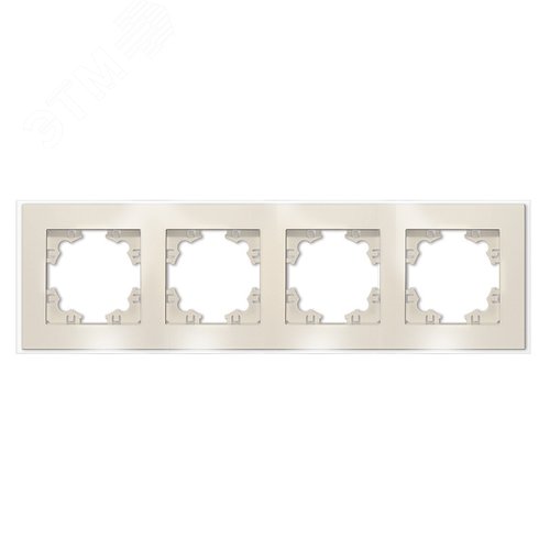 Афина рамка стеклянная четырехместная универсальная, слоновая кость (ivory) (еврослот) - Универсал