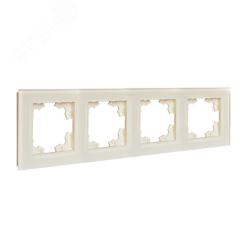 Афина рамка стеклянная четырехместная универсальная, слоновая кость (ivory) (еврослот) - фото 2