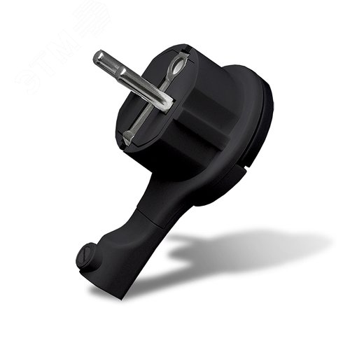 Вилка-невидимка с заземлением черная 16 А 250 В