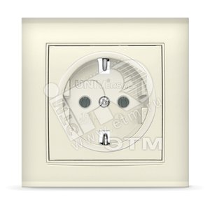 Розетка Бриллиант с заземлением слоновая кость