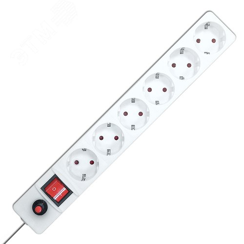 Фильтр сетевой с заземлением ПВС 3-0.75 белый 7м 3