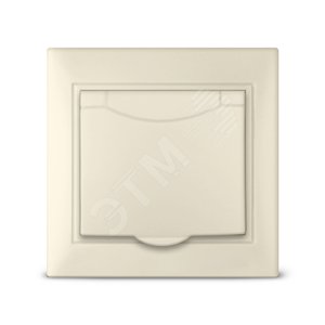 Севиль Розетка с заземлением с крышкой слоновая кость (ivory) - Универсал