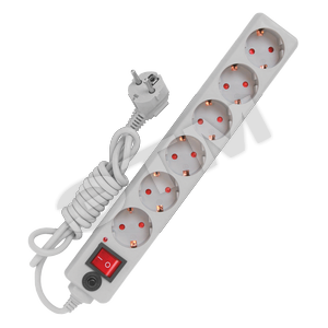 Фильтр сетевой 6х3м с выключателем ПВС 3х0.75