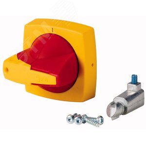 K2SDR/P           Рукоять D-типа, монтаж на дверь, под ось 6х6, красно-желтая - EATON