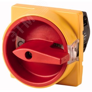 TM-1-8290/E/SVB,  Главный выключатель, 1P , Iu = 10A, красно-желтая ручка, 0-1 , 90 °, переднее креп - EATON