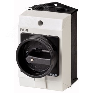 Главный выключатель в корпусе 3p +1 НЗ, Ie = 12A, черная ручка, 0-1, 90 °,  T0-2-113/I1/SVB-SW (222586) - EATON