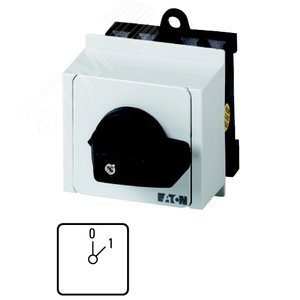 T0-1-15402/IVS,  Переключатель управления , 2P, Ie = 12A , Пол. 0-1 , 45 °,  45x45mm , модульное исп - EATON