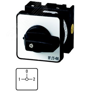 Выключатель, 2р , Ie = 12A , Пол. 1-0-2 , 90 °, переднее крепление,  T0-2-8219/E - EATON