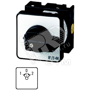 T0-3-8216/E  Выключатель, 3P, Ie = 12A, Пол. 2 > 0 <1 , 45 °, 48х48 мм , переднее крепление