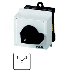 Переключатель полюсов, 4p , Ie = 12A , Пол. 1-2 , 90 °,  45x45mm , модульное исполнение,  T0-4-8223/IVS - EATON