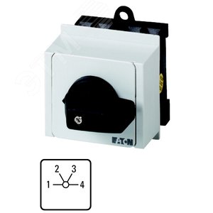 T0-2-8231/IVS,  Ступенчатый переключатель, 1P , Ie = 12A, 1-4 Пол. , 45 °,  45x45mm , модульное испо - EATON