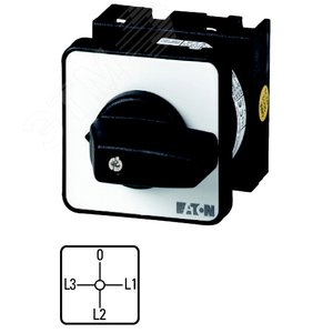 T0-3-8048/EZ  Переключатели амперметров, 0 FS -L3- L1-L2 , 90 °, 48х48 мм , переднее крепление в отв - EATON