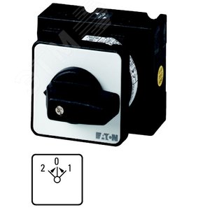 T0-4-15374/E,  Переключатель управления , 4P , Ie = 12A, Пол. 2 > 0 <1 , 45 ° , переднее крепление - EATON