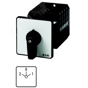 Переключатель полюсов, 2 скорости , 3P , Ie = 80A , Пол. 2-0-1 , 45 °, 88x88mm , заднее крепление,  T5-3-7/Z - EATON
